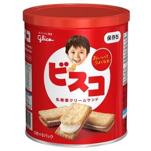 【非常食】　江崎グリコ　ビスコ保存缶　5年6か月保存　1缶　(5枚入×6パック)