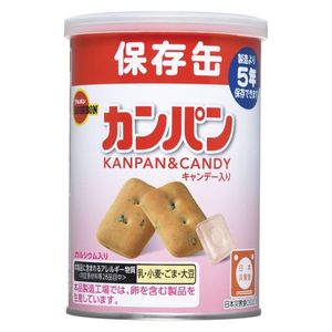 【非常食】　ブルボン　缶入カンパン(キャップ付)　5年保存　1缶