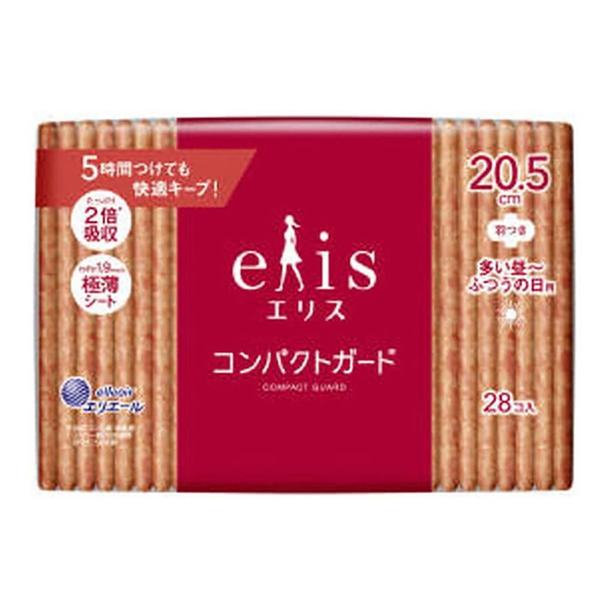 Daio Paper Ellis Compact Guard更多午餐 - 正常的每日翅膀20.5厘米（28件）