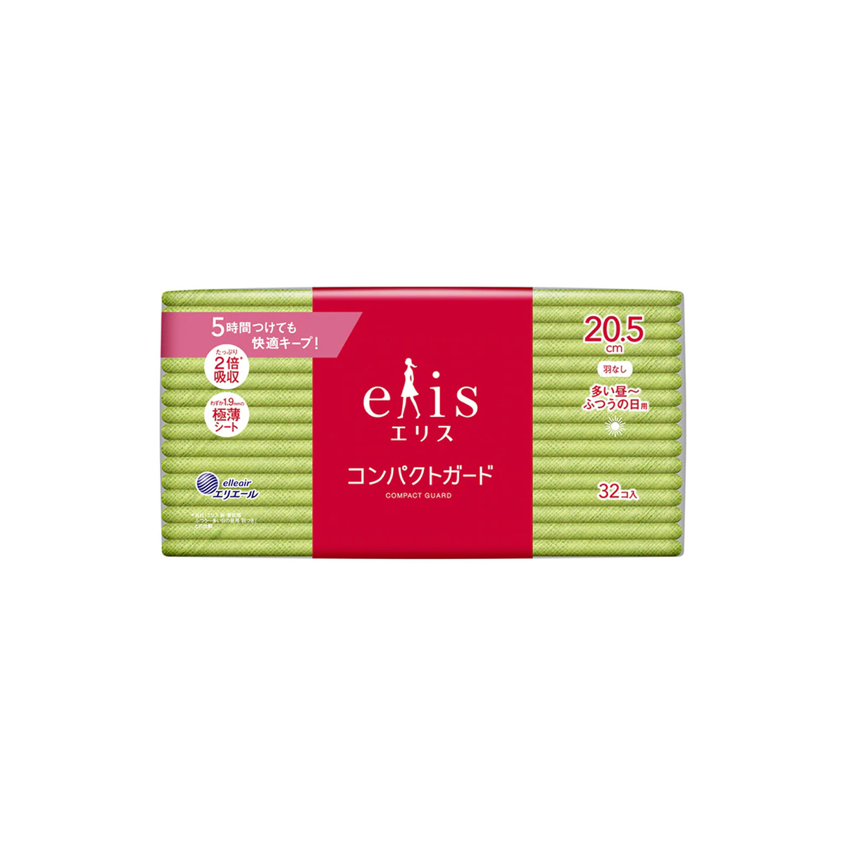 大王製紙 elis Daio Paper Ellis緊湊型護罩午餐 - 正常的每日羽毛20.5厘米（32件）