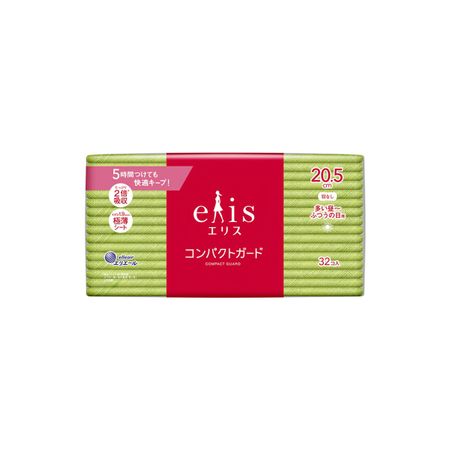 Daio Paper Ellis Compact Guard, for heavy flow during the day to normal flow, no wings, 20.5cm (32 sheets)