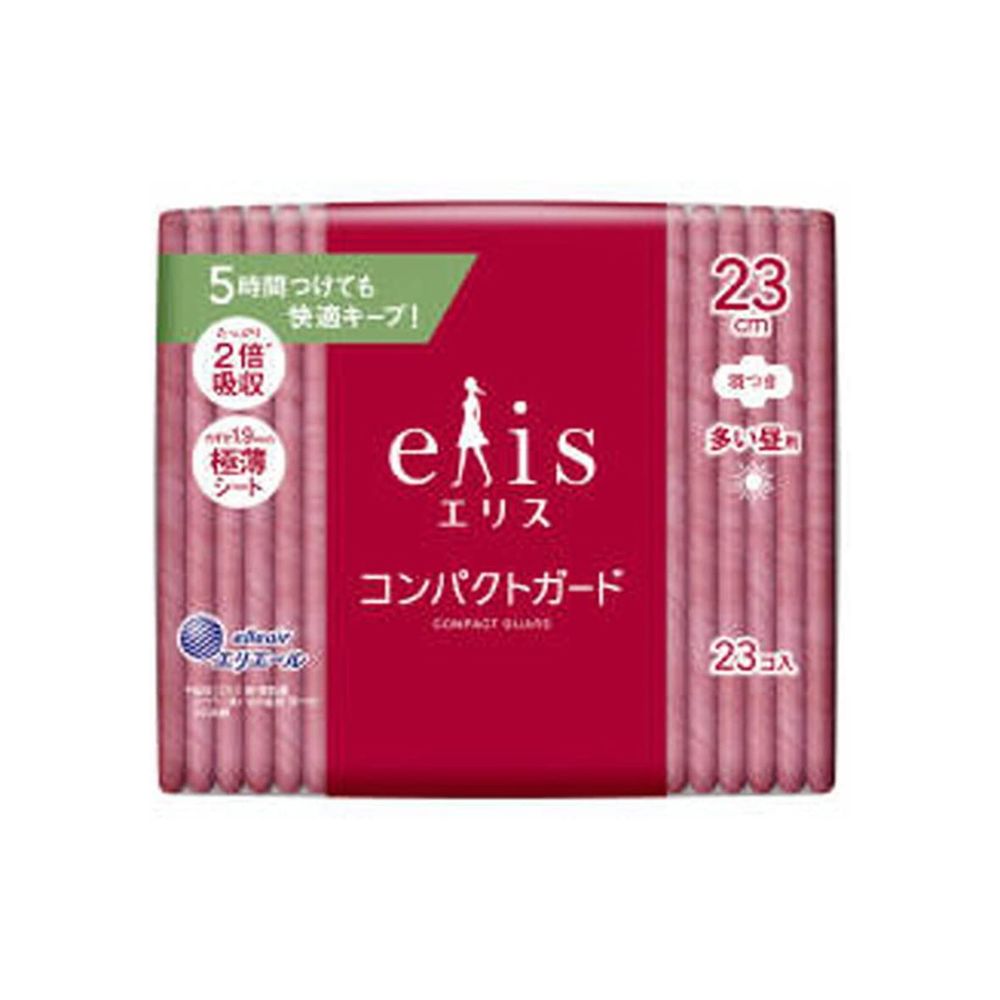 Daio Paper elis Compact Guard Sanitary Pads, Daytime Heavy Flow, With Wings, 23 cm (Pack of 23)