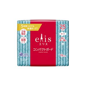 Daio Paper Ellis Compact Guard 适用于白天大量流量，带护翼，25厘米（19张）