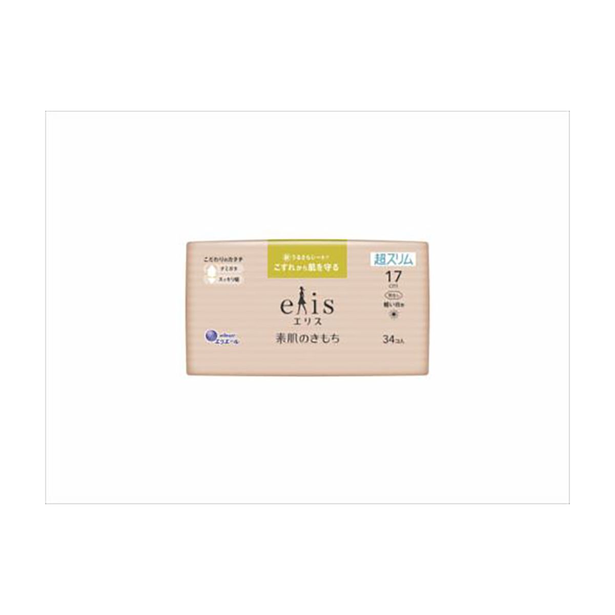 Daio Paper Ellis Bare Skin Super Slim Light Light Nosen 17厘米（34件）