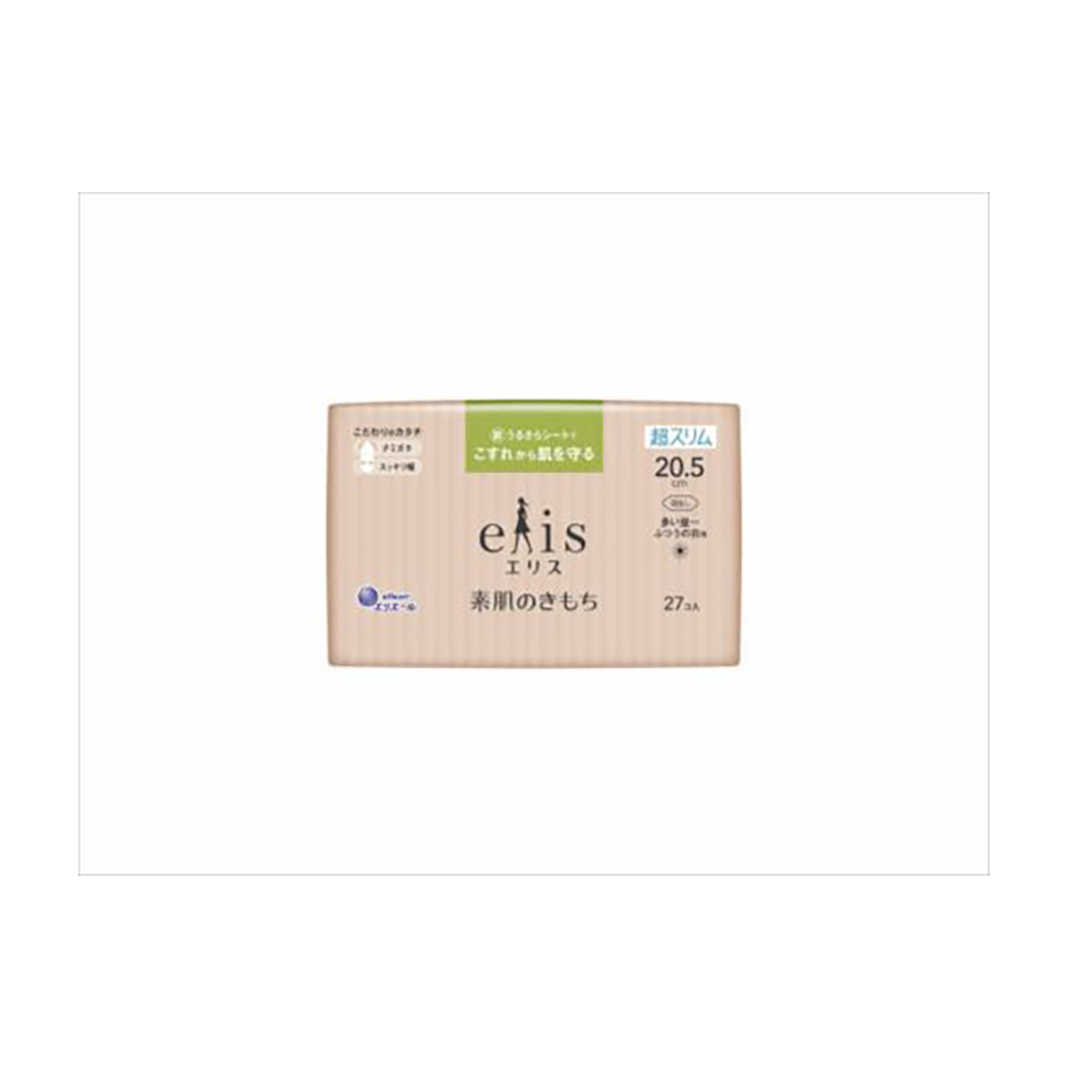 大王製紙 elis Daio Paper Ellis Bare Skin Super Slim Super Slim午餐 - 正常的每日羽毛20.5厘米（27件）