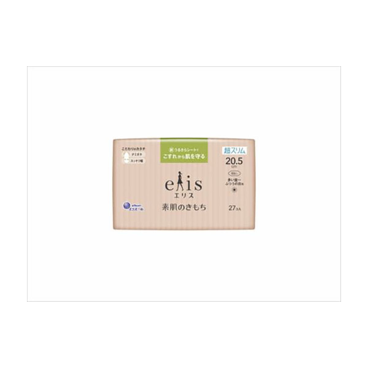 Daio Paper Ellis Bare Skin Super Slim Super Slim午餐 - 正常的每日羽毛20.5厘米（27件）