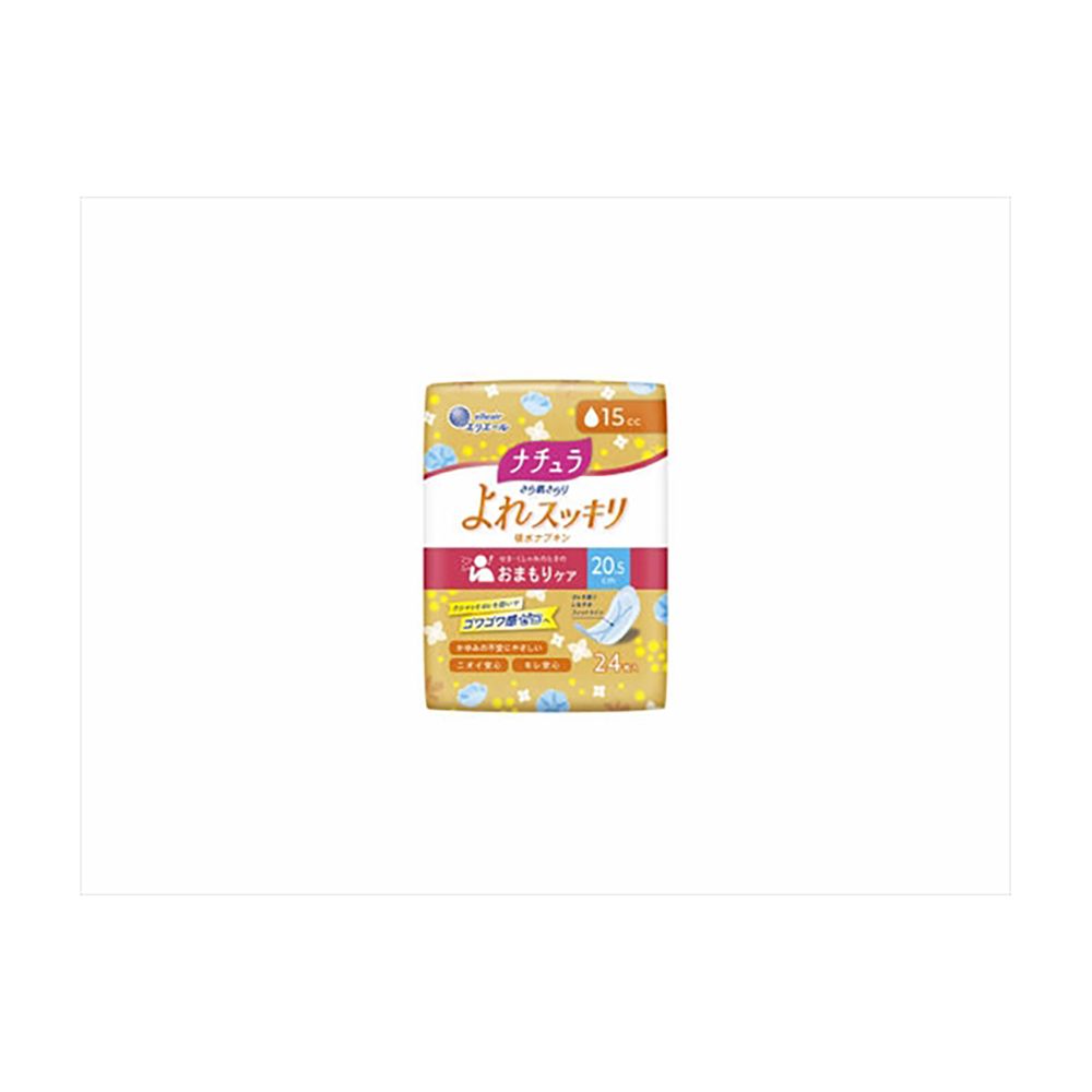 Daio Paper Natura Sara Hada Sarari No-Bunching Absorbent Incontinence Pads, 20.5 cm, 15 ml (Pack of 24)