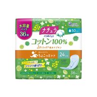 Daio Paper Natura Sara-Hada Sarari 100% Cotton No-Bunching Light Incontinence Pads, 24 cm, 50 mL, Value Pack (36 Count)