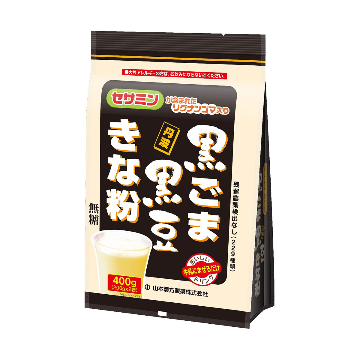 山本漢方製薬 黒ごま黒豆きな粉 400g ｜ ドコデモ