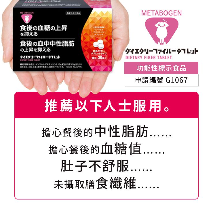 Reed Health Care 穩定血糖血脂！纖體膳食纖維片 10片X30袋