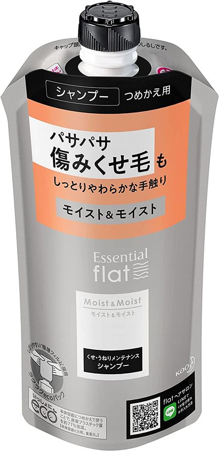 Kao Essential Flat Moist & Moist Shampoo Refill 340ml