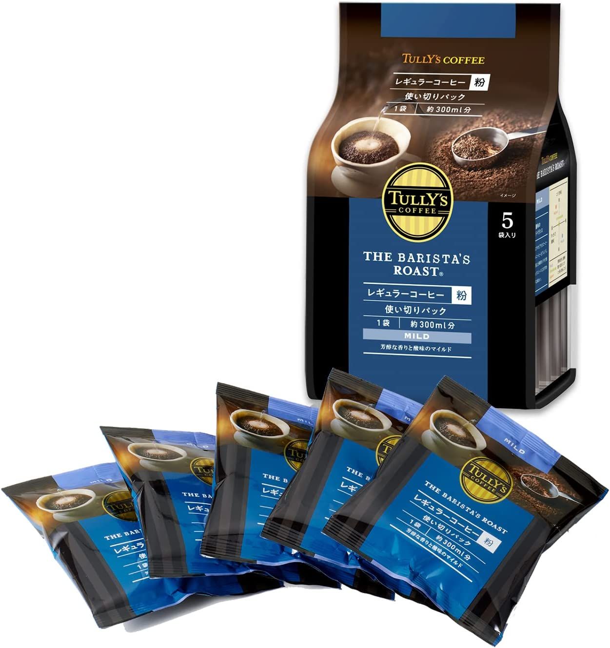 Itoen Tully's Coffee Baristas Regular Coffee Powder Mild 100g (20g x 5 bags)