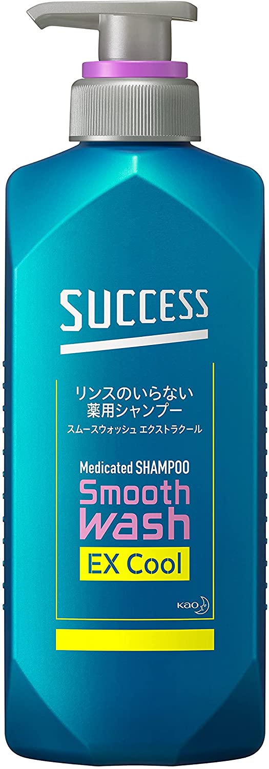 花王 SUCCESS男士 KAO成功沖洗需要藥用洗髮水光滑洗滌額外涼爽的身體400ml