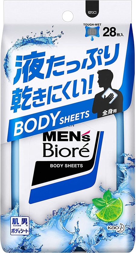 Kao Men's Biore Body Body Body Ersh Fresh Lime Scent 28片