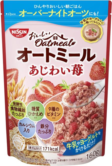 맛있는 오트밀 딸기맛 1개 닛신시스코 160g