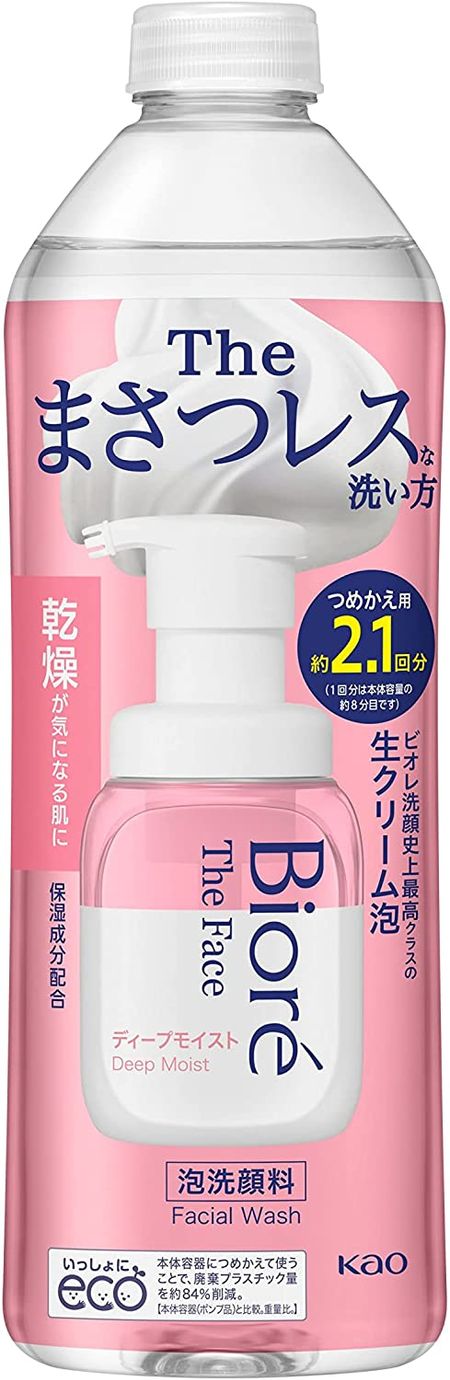 Kao Biore Face Deep Moist Refill 340ml (Approx. 2.1 uses)