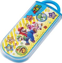 스케이터 어린이용 항균 슬라이드 트리오 세트 도시락 젓가락 스푼 포크 슈퍼 마리오 남아용 일본산 TACC2AG-A