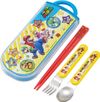Skater Kids Antibacterial Slide Trio Set Lunch Box Chopsticks Spoon Fork Super Mario Boys Made in Japan TACC2AG-A