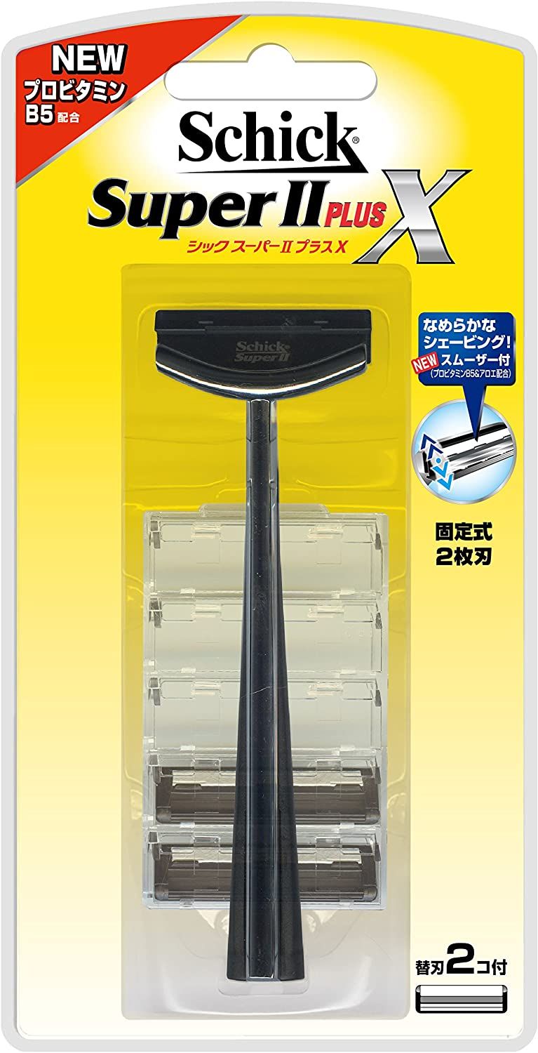 Schick Super II PlusX 2-blade holder with 2 replacement blades (1 already installed)