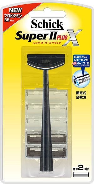 Schick Super II PlusX 2-blade holder with 2 replacement blades (1 already installed)