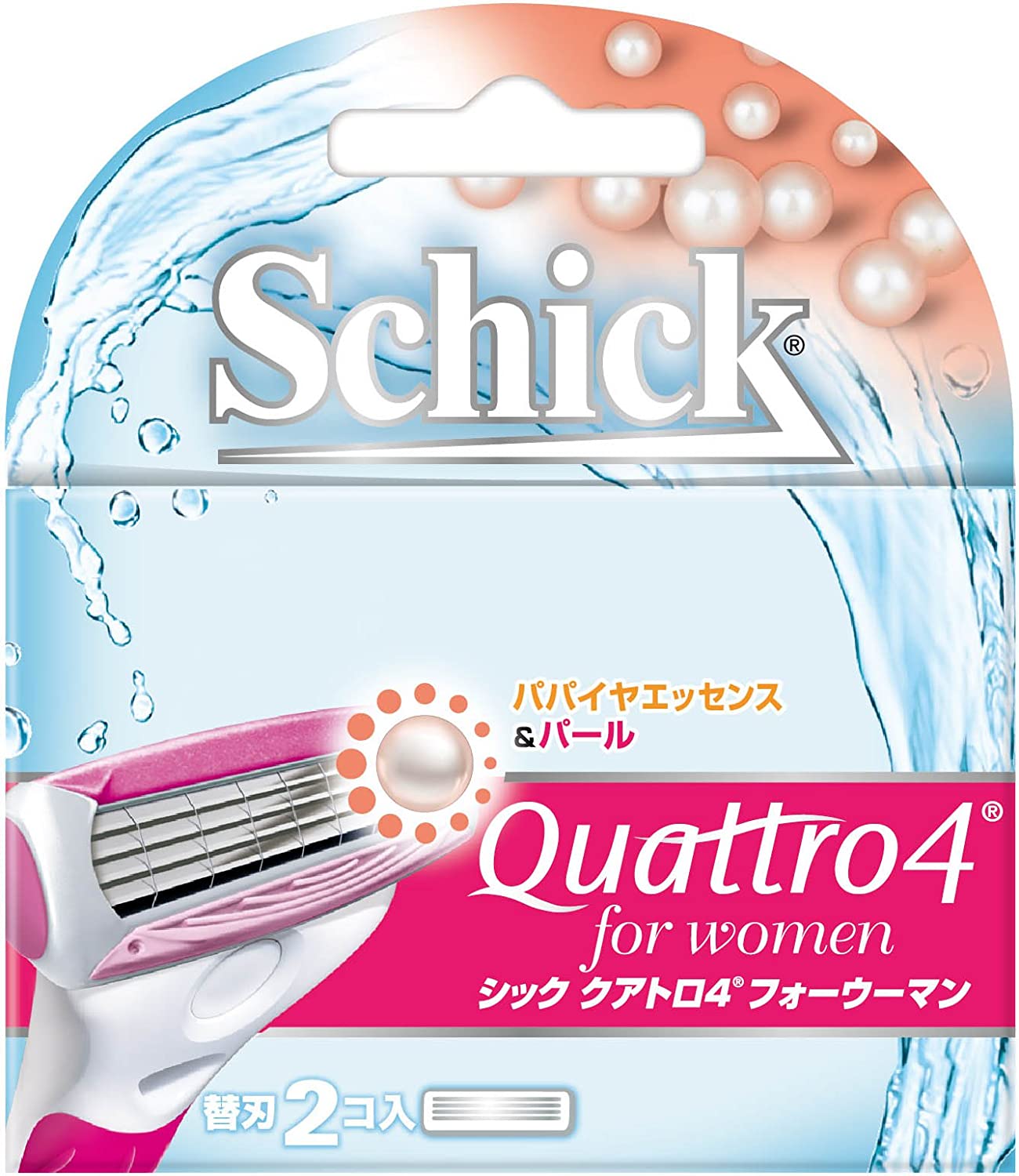Schick 舒適牌 Schick 別緻的Schick Quattro 4四個女人替代刀片（2件）女士剃須刀