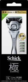 Schick KIWAMI Combo Pack for Sensitive Skin (with holder blade + 4 replacement blades) KIWAMI 5-blade