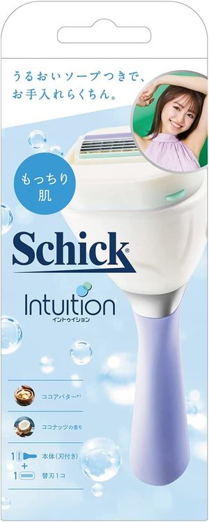 세련된 Schick inttion 스킨 슬림 홀더 (블레이드+1 교체 블레이드 포함)