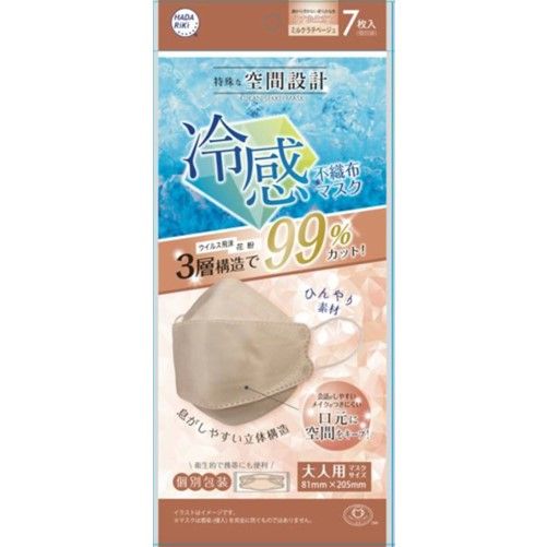 Specially designed cooling non-woven mask (individually wrapped) 7 pieces