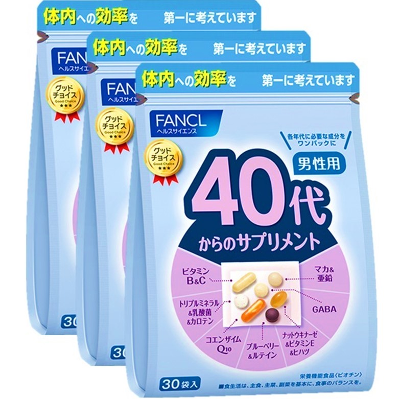 FANCL 年代別補充 Fancl 40代男士用保健食品 90袋（30袋x 3）