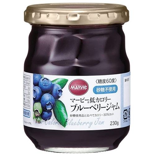 Marvie Low-Calorie Blueberry Jam (Glass Jar) 230g