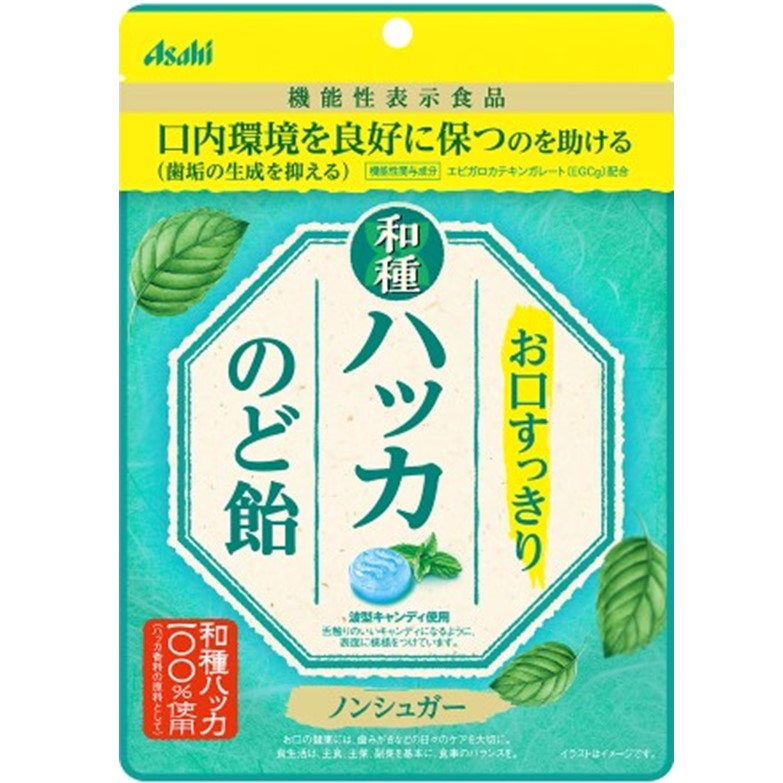 朝日食品集團 嘴清除日本薄荷薄荷喉嚨糖果67克