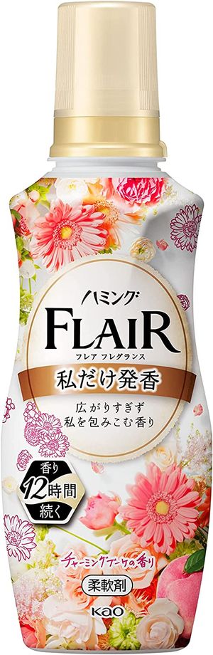 Kao Humming Flare Fragrance Fabric Softener A scent that wraps around you without spreading too much, Charming Bouquet scent, 530ml