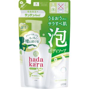 獅王 hadakara 植萃保濕泡沫沐浴乳 補充包 綠色柑橘香 420ml