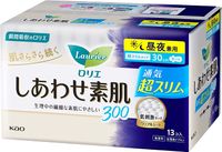 Kao Laurier Happy Skin Breathable Ultra Slim Pads, Day & Night Use, With Wings, 30 cm, 13 count