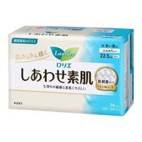 Kao Laurier Happy Skin Sanitary Pads, Heavy Daytime, No Wings, 22.5 cm, 24 Count