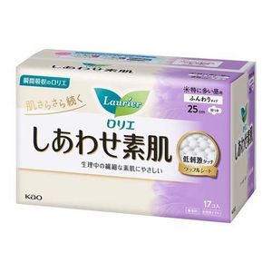 花王 ロリエ しあわせ素肌 特に多い昼用 羽つき 25cm 17個