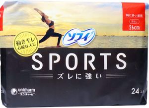 Uni -Charm Sophi Sports (SPORTS) Through Napkin misalignment, especially many daytime feathers 26cm 24 sheets