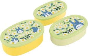 Skater AG+ antibacterial preservation container 3 pieces Totoro Daisy Ghibli Made in Japan 860ml SRS3SAG