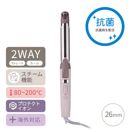 테스컴 TESCOM TW752A-C [프로텍트 이온 2WAY 스팀 헤어 아이론 코튼 베이지]