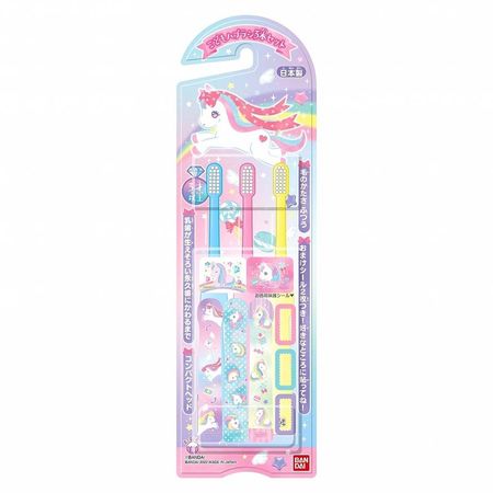 Bandai Children's Brush 3 Set Glitter Pastel Unicorn
