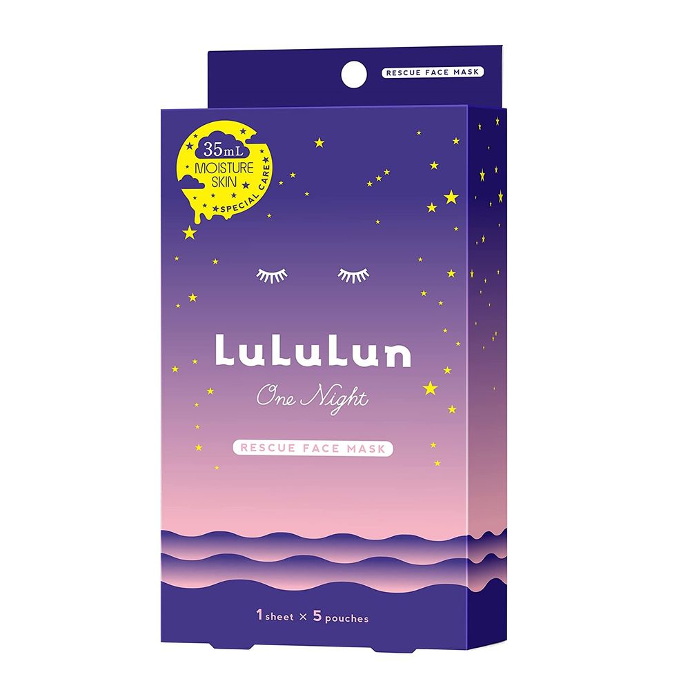 Lululun One Night Rescue Moisturizing Sheet Mask 35 mL × 5 sheets