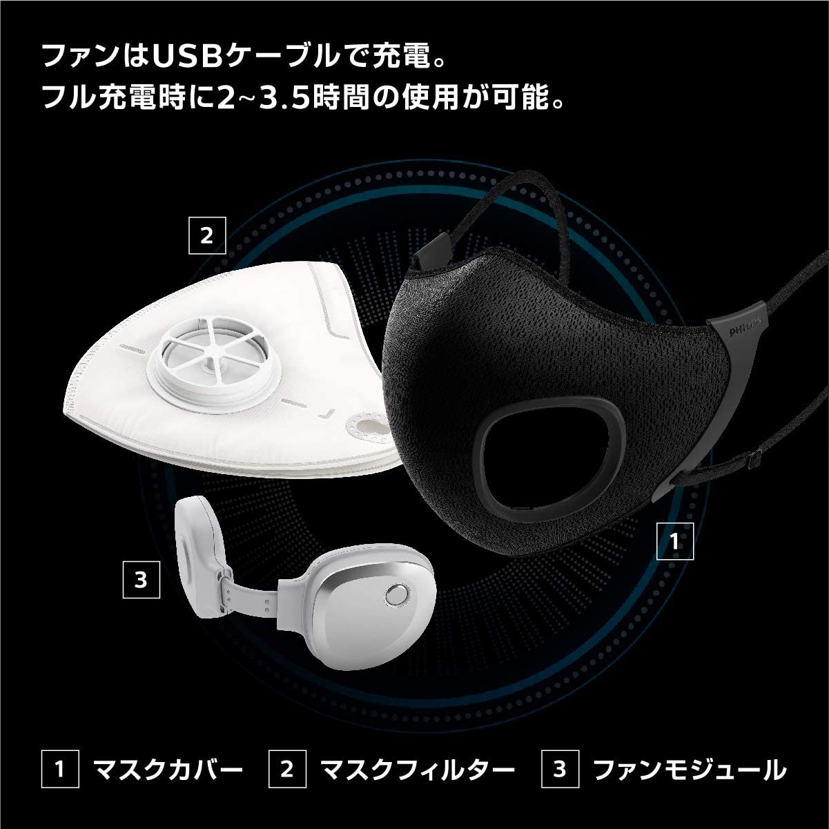 メ*山様 [フィリップス] ブリーズマスク グレー スポーツマスク