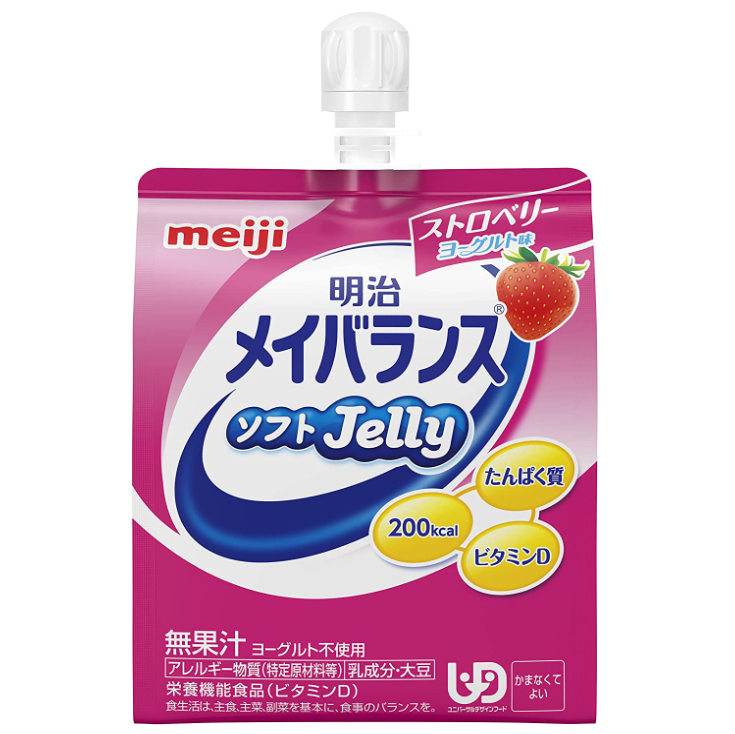 明治 Meiji Meiji可能平衡軟果凍草莓酸奶味125毫升[營養補充]