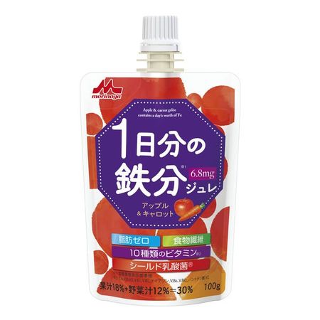 Morinaga Milk One Day's Worth of Iron Jelly Apple & Carrot
