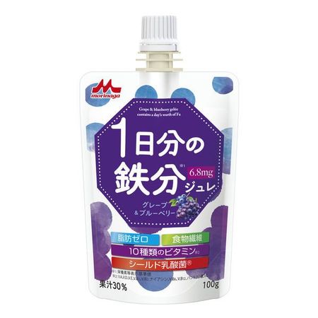 Morinaga Milk One Day's Worth of Iron Jelly Grape & Blueberry