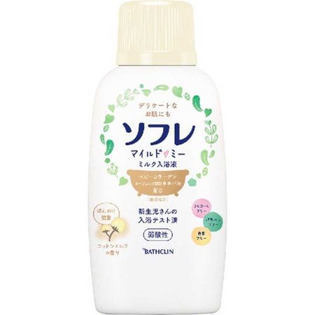 Bathclin Sofre Mild Me Milk Bath Liquid Cotton Milk Scent 720mL