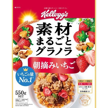 켈로그(Kellogg's) 통곡물 그래놀라 아침에 딴 딸기 550g