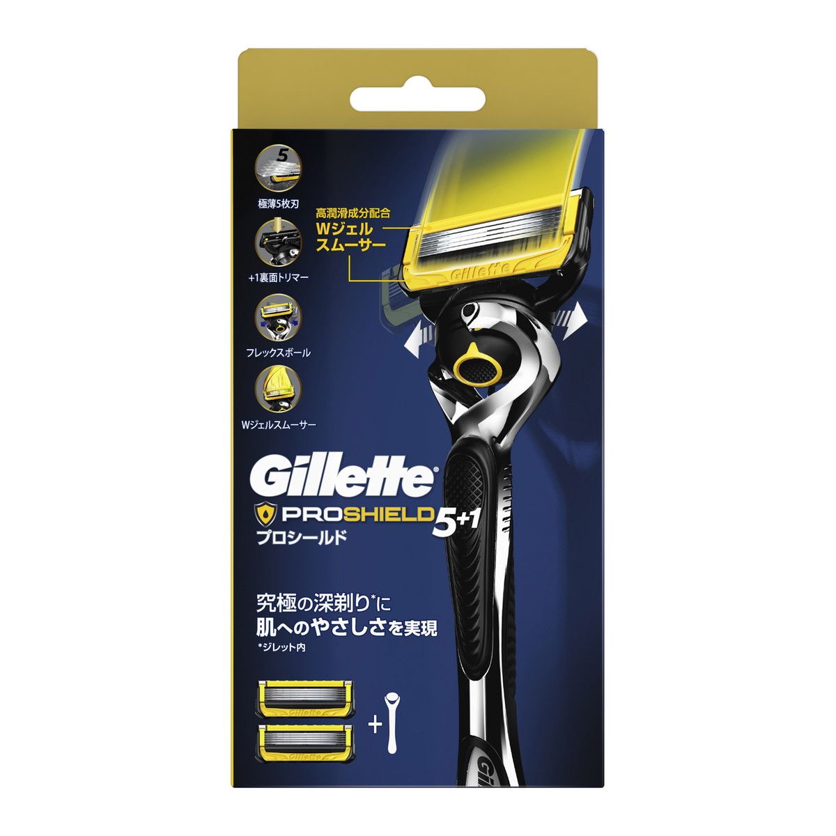 Gillette プロシールド カミソリ 本体 1コ 替刃 2コ付