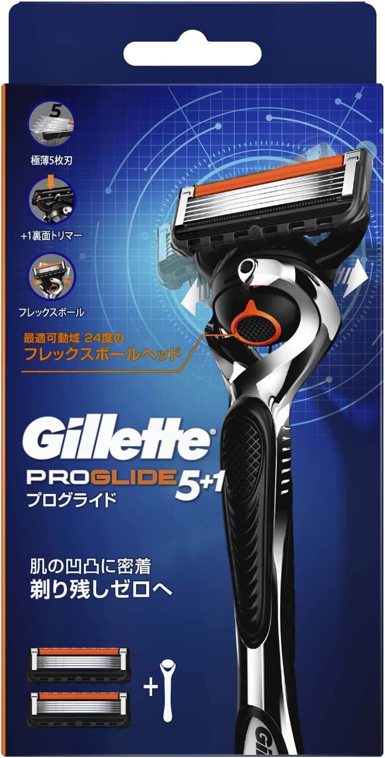 2 개의 교체 블레이드가있는 Gillette Proglide Razor 1