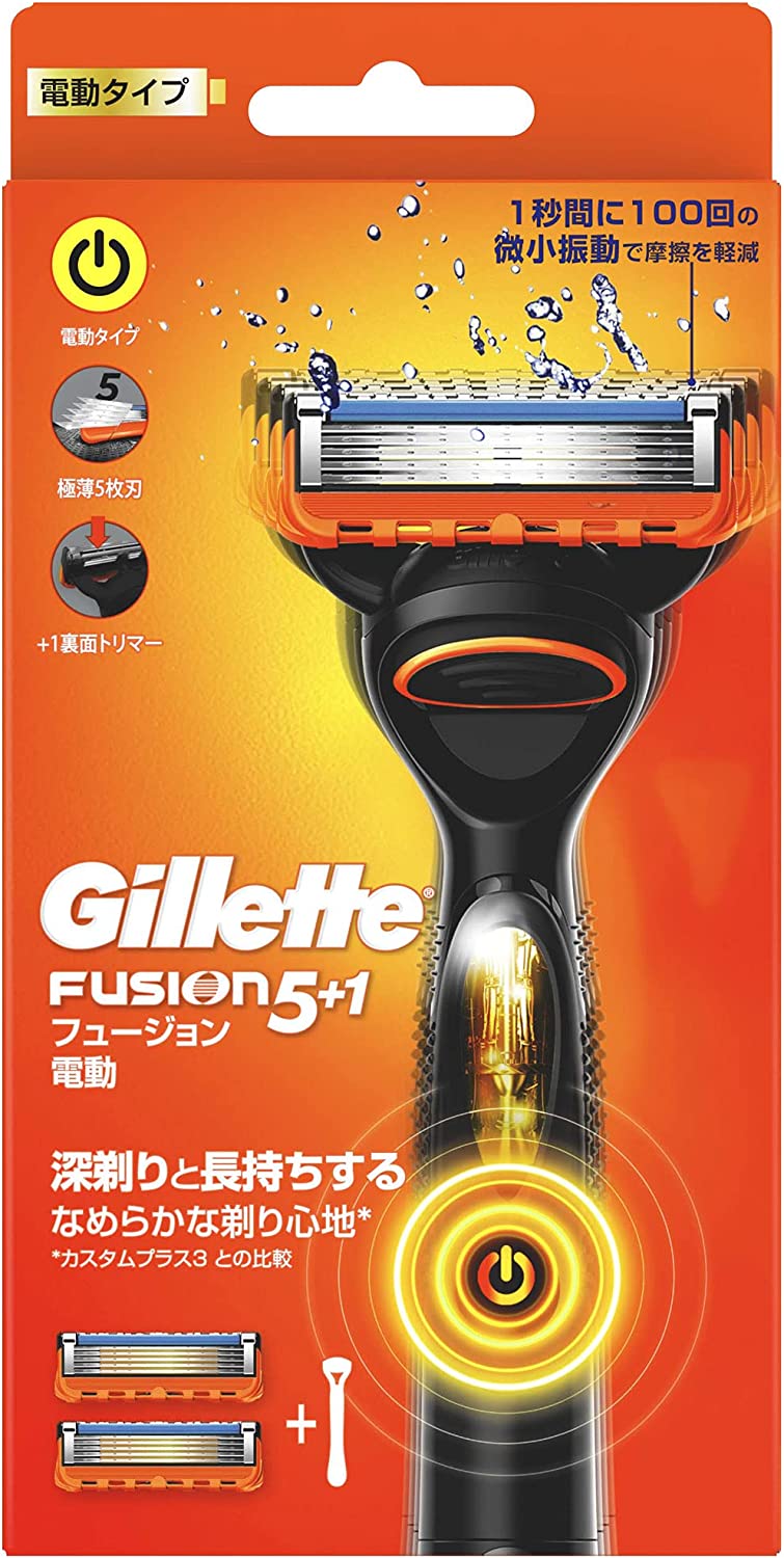 P&G Gillett 吉列 Gillette Fusion 電動型刮鬍刀 男性用 主機+替換刀片2個